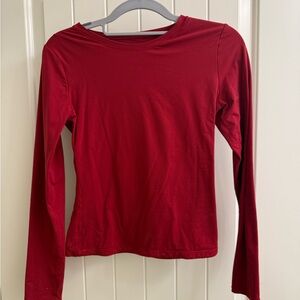 SUUKSESS Buttery Soft RED Long Sleeve Shirt - S